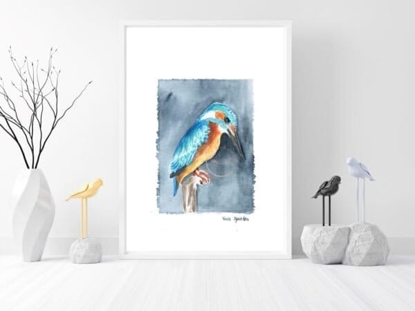 Blue kingfisher print.