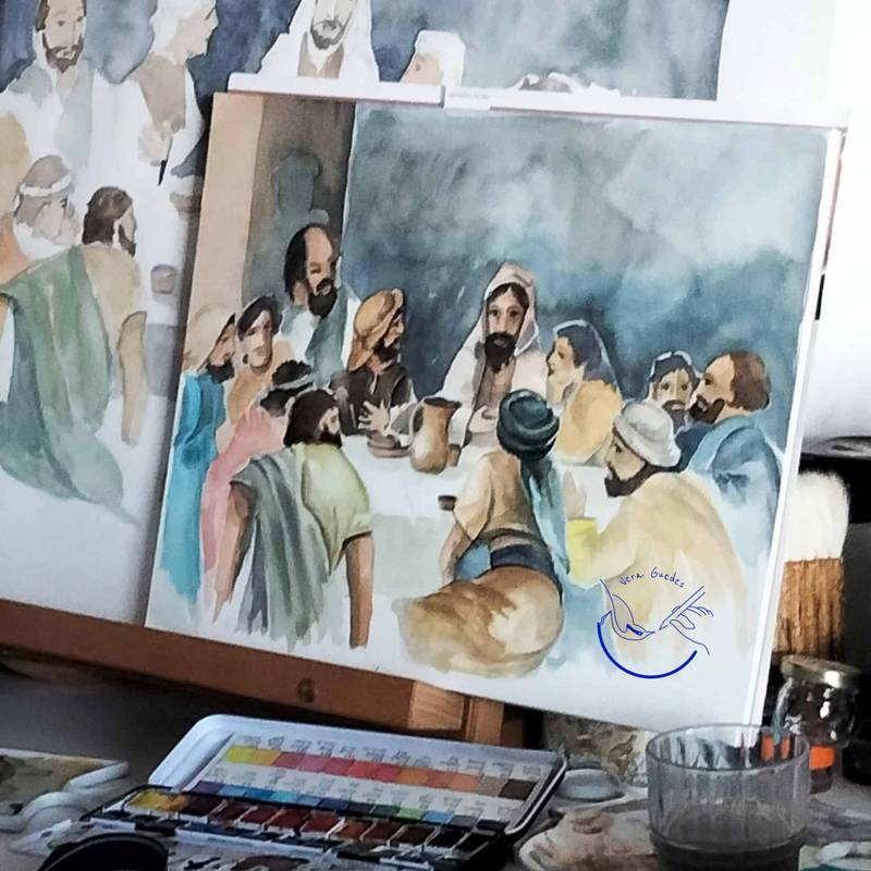 A stunning giclee Last Supper Print for sale at a Portugal Shop. Perfect for adding inspirational wall art to your home.